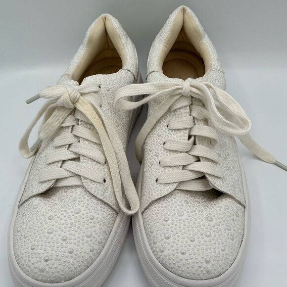 Elegant White Pearl Women's Sneakers size 8.5 New - Picture 1 of 6